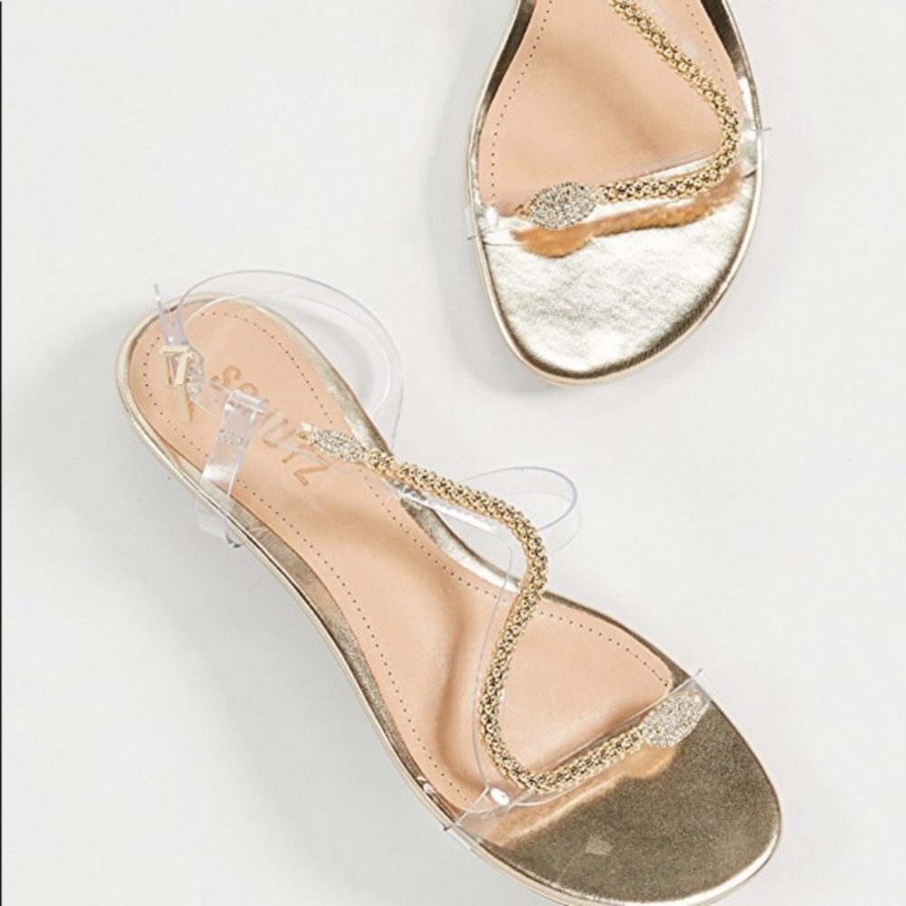 Designer SCHUTZ gold embellished sandals